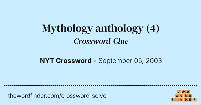 Mythology anthology crossword clue image