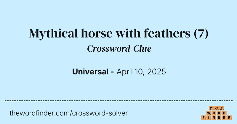 Mythical horse with feathers crossword clue image
