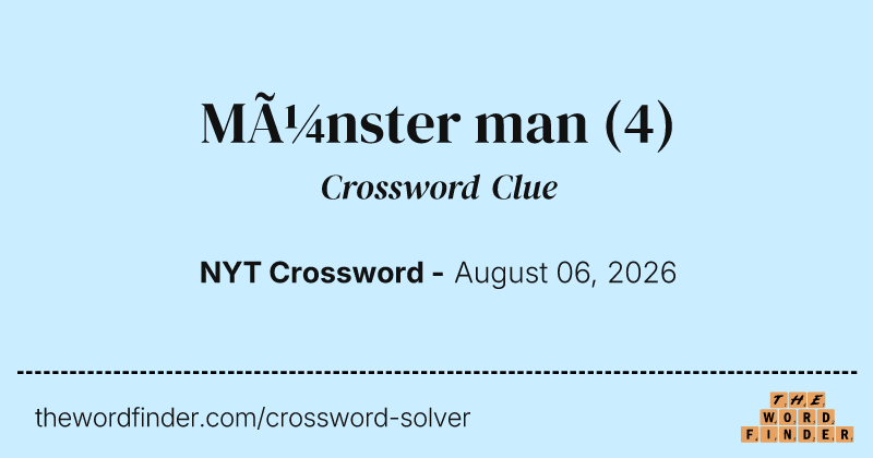 Münster man crossword clue image