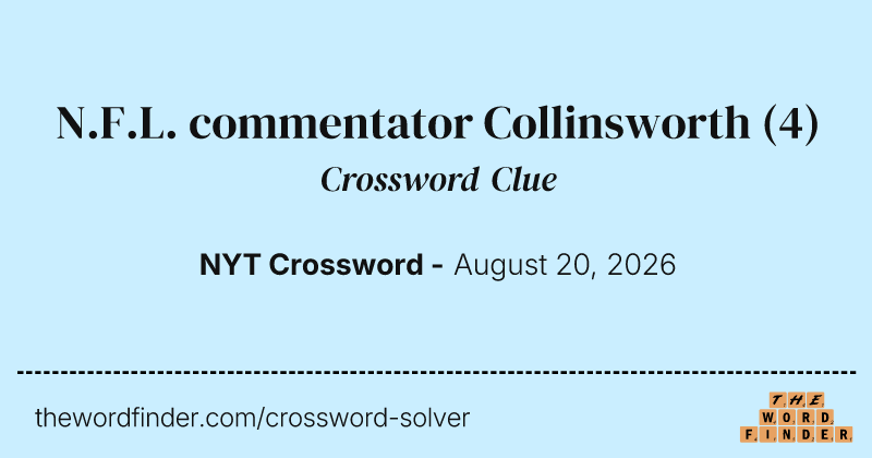 N.F.L. commentator Collinsworth crossword clue image