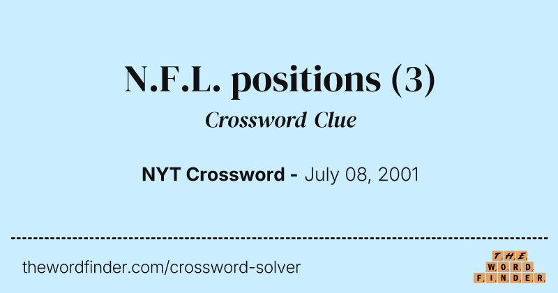 N.F.L. positions crossword clue image