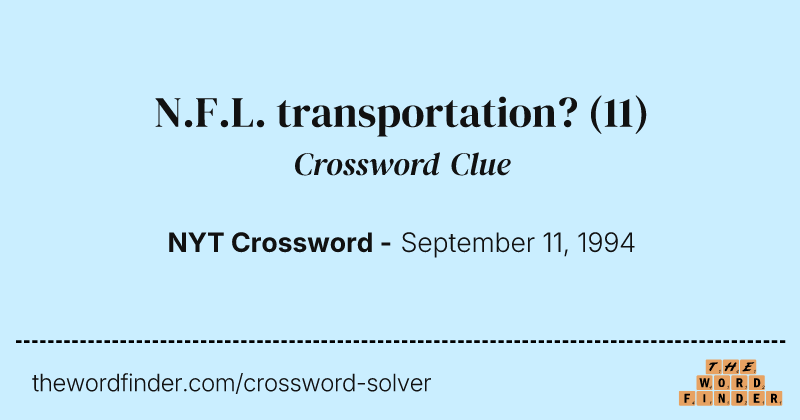 N.F.L. transportation? crossword clue image