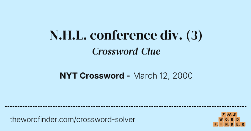 N.H.L. conference div. crossword clue image
