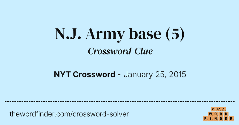 N.J. Army base crossword clue image