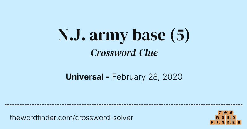 N.J. army base crossword clue image
