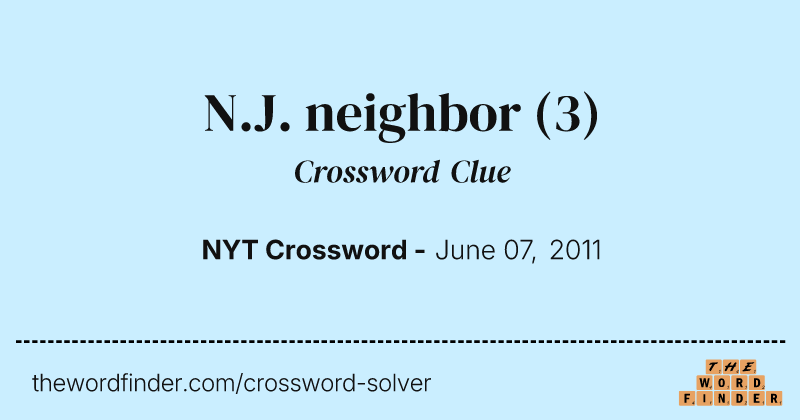 N.J. neighbor crossword clue image