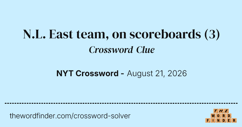 N.L. East team, on scoreboards crossword clue image