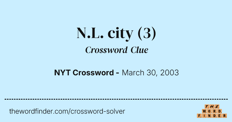 N.L. city crossword clue image