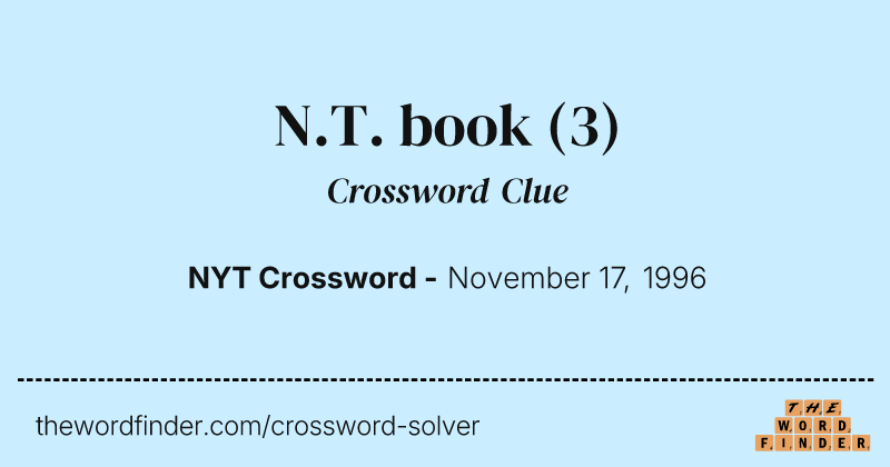 N.T. book crossword clue image