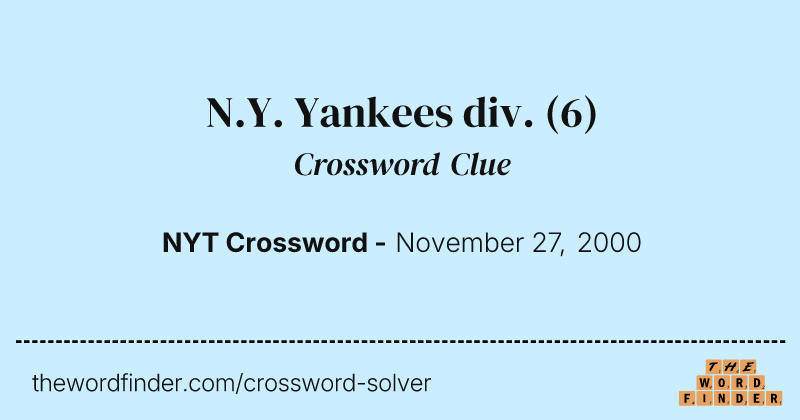 N.Y. Yankees div. crossword clue image