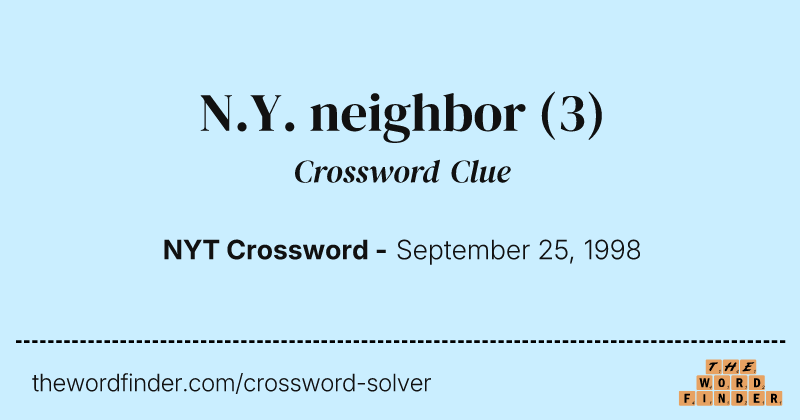 N.Y. neighbor crossword clue image