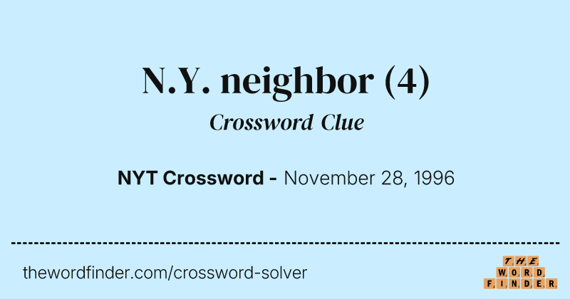 N.Y. neighbor crossword clue image