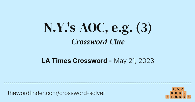 N.Y.'s AOC, e.g. crossword clue image
