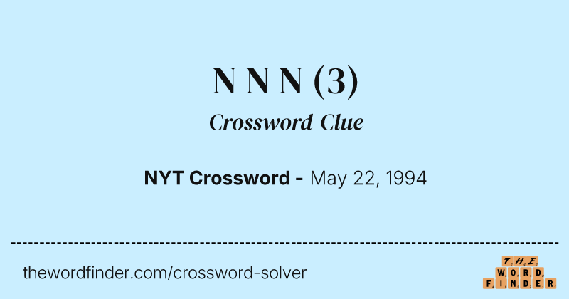 N N N crossword clue image