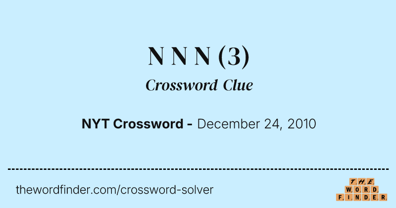 N N N crossword clue image