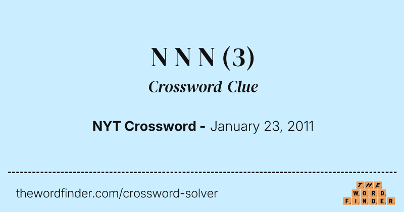 N N N crossword clue image