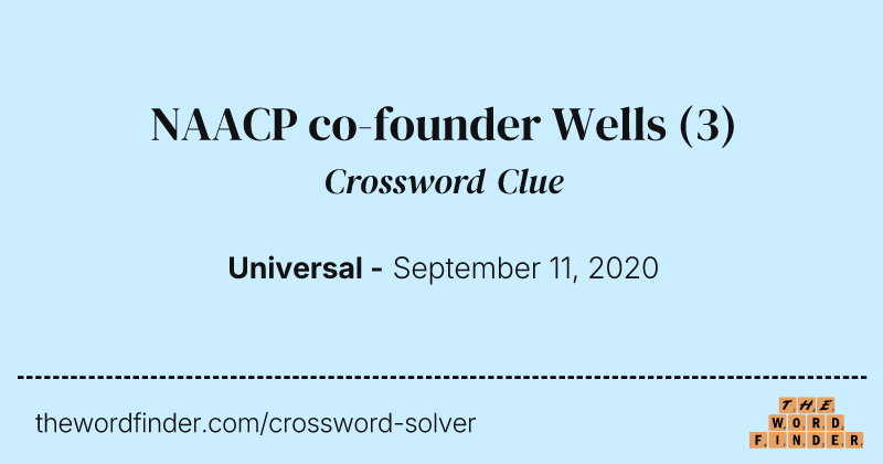 NAACP co-founder Wells crossword clue image