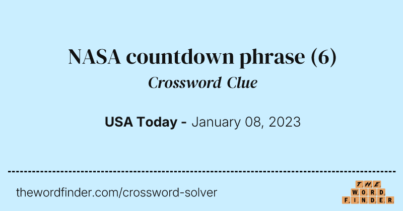 NASA countdown phrase crossword clue image