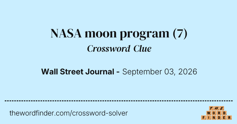 NASA moon program crossword clue image