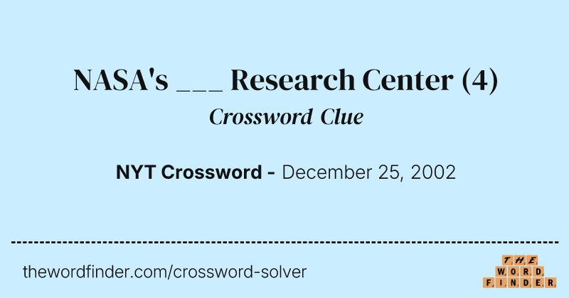 NASA's ___ Research Center crossword clue image