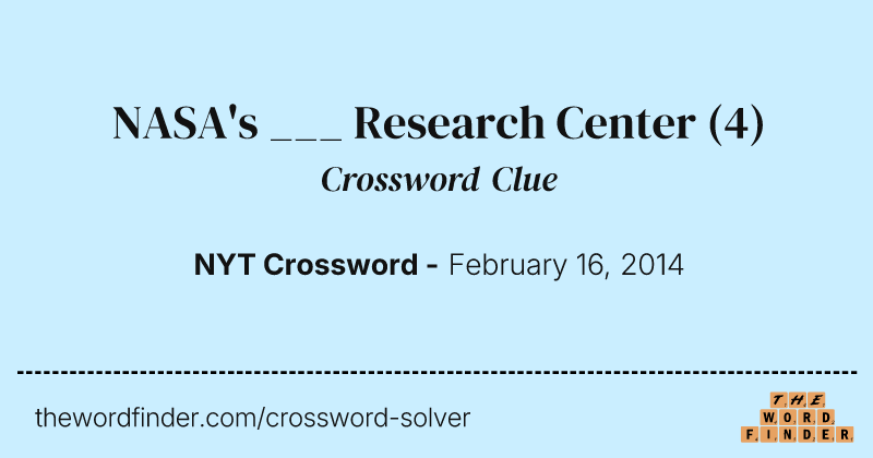 NASA's ___ Research Center crossword clue image