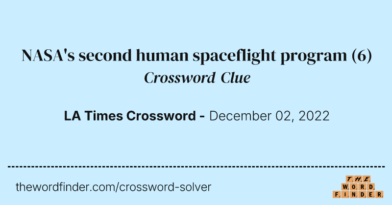 NASA's second human spaceflight program crossword clue image