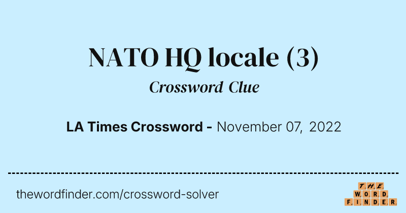 NATO HQ locale crossword clue image