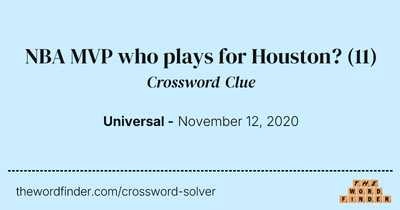 NBA MVP who plays for Houston? crossword clue image