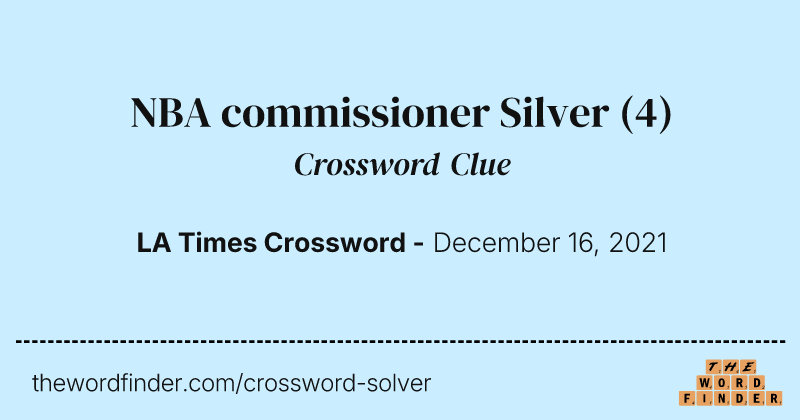 NBA commissioner Silver crossword clue image