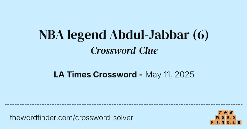 NBA legend Abdul-Jabbar crossword clue image