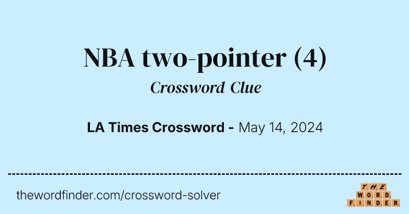 NBA two-pointer crossword clue image