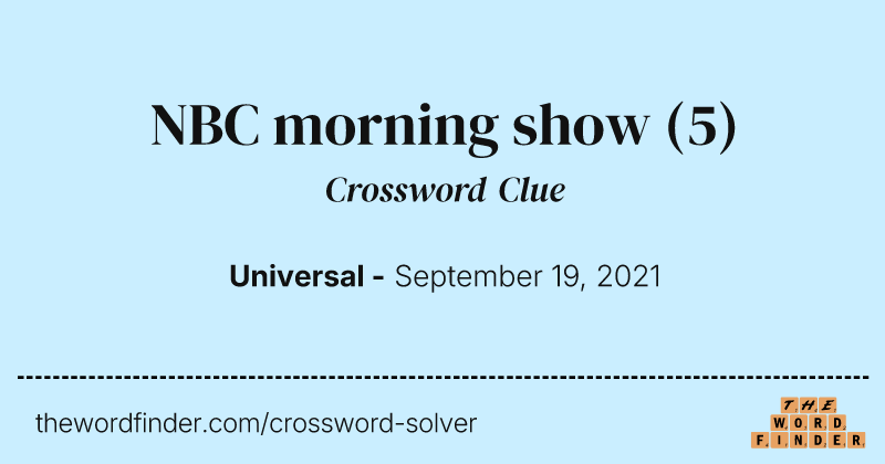 NBC morning show crossword clue image