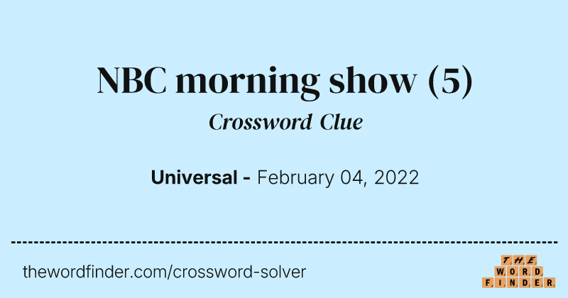 NBC morning show crossword clue image