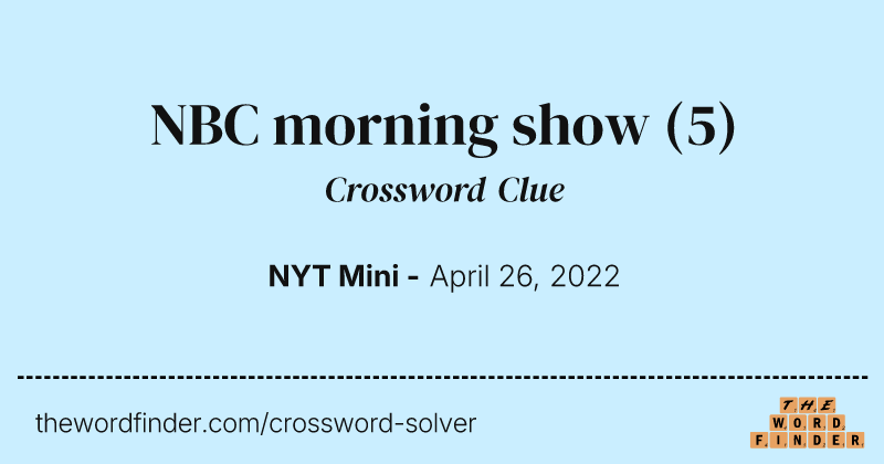 NBC morning show crossword clue image