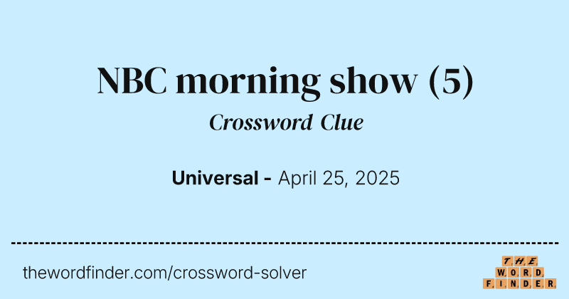NBC morning show crossword clue image