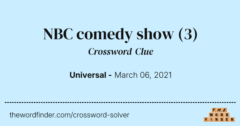 NBC comedy show crossword clue image