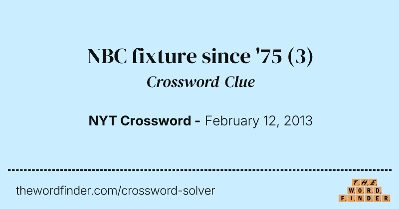 NBC fixture since '75 crossword clue image