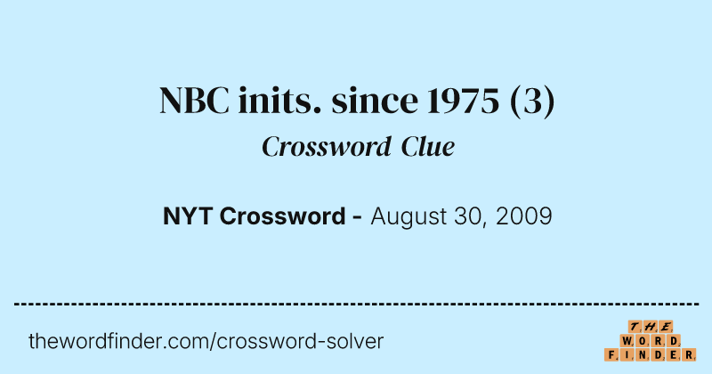 NBC inits. since 1975 crossword clue image
