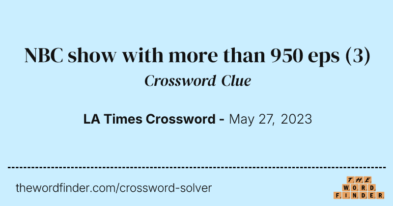 NBC show with more than 950 eps crossword clue image