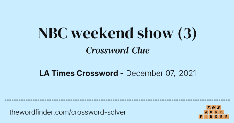 NBC weekend show crossword clue image
