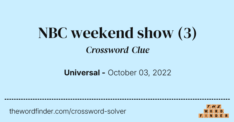 NBC weekend show crossword clue image