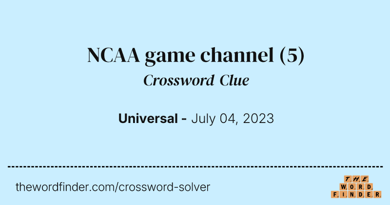 NCAA game channel crossword clue image