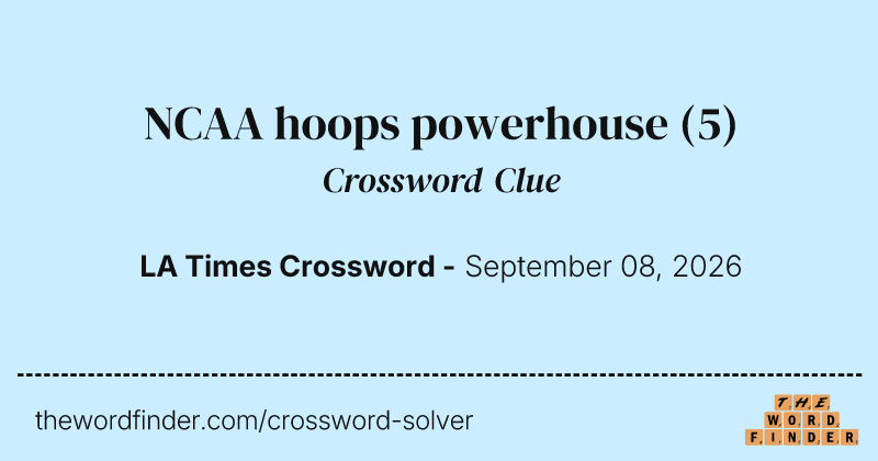 NCAA hoops powerhouse crossword clue image