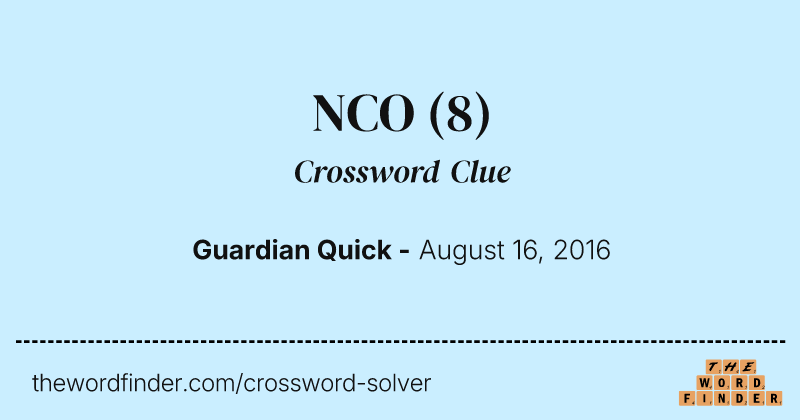 NCO crossword clue image