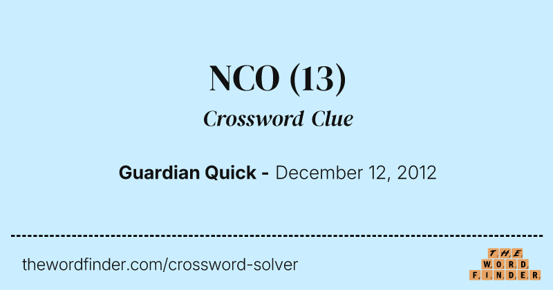 NCO crossword clue image