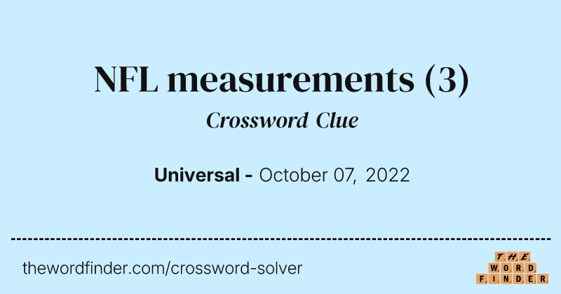 NFL measurements crossword clue image