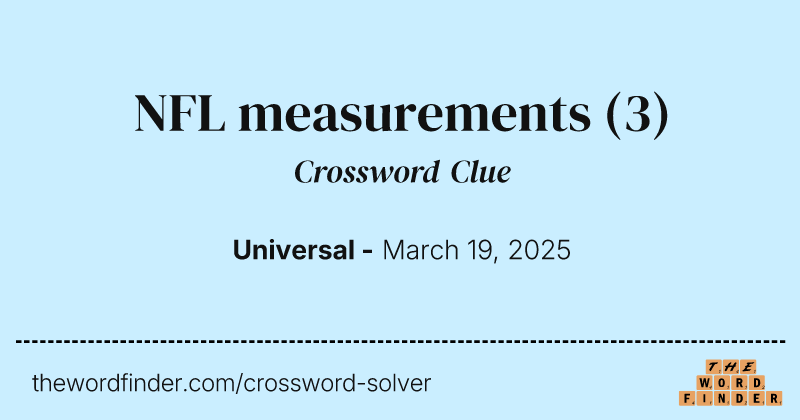 NFL measurements crossword clue image
