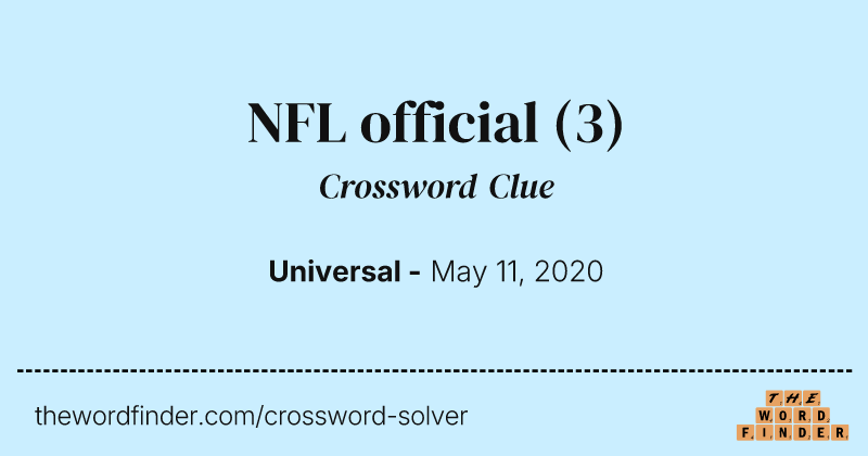 NFL official crossword clue image