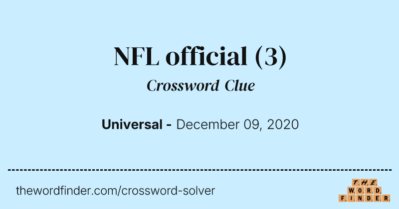 NFL official crossword clue image