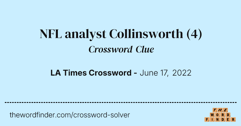 NFL analyst Collinsworth crossword clue image